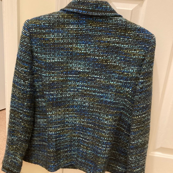 JM Collection tweed blue jacket - Picture 2 of 5